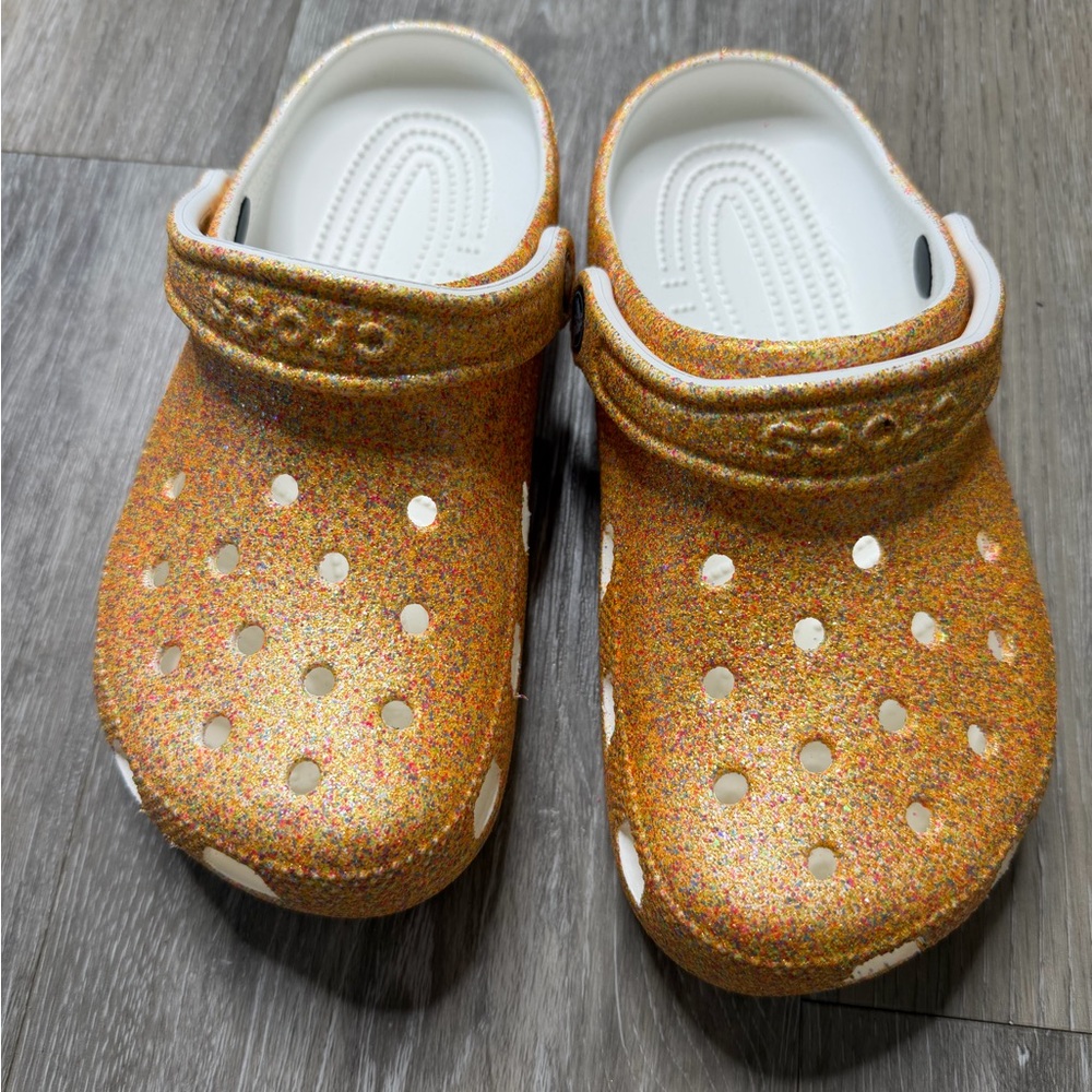 Women’s Glitter Clogs - Gold Crocs